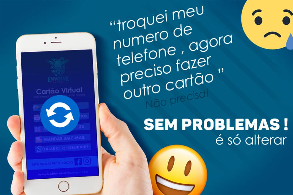 Cartão interativo onde você consegue alterar qualquer informação com facilidade.